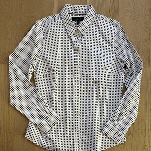 Banana Republic Tailored Button-Down Shirt, Size 12, Black and White